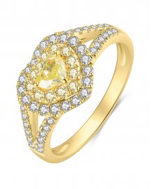 MULTI TONE HEART SHAPE DIAMOND ENGAGEMENT RING (TR4146)